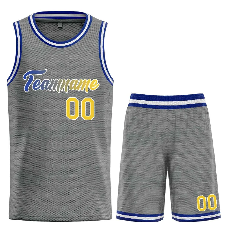 Basketball Jersey for Durable, Comfortable Play-Custom Dark Gray Yellow-White Heal Sports Uniform Classic Sets Basketball Jersey