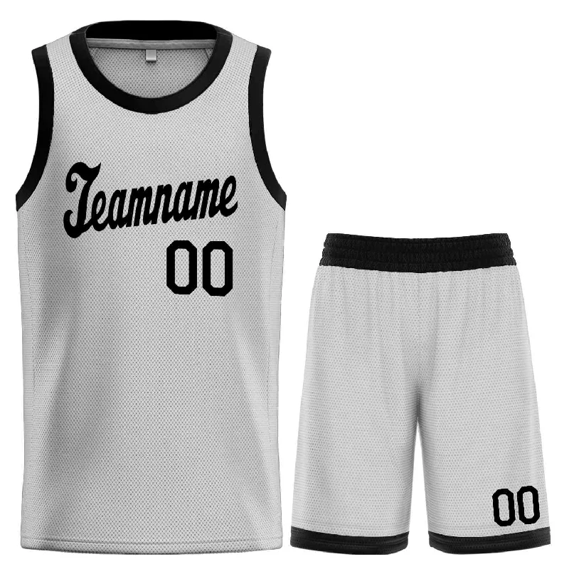 Basketball Jersey with Full Range of Motion for Fast Play-Custom Gray Black Classic Sets Sports Uniform Basketball Jersey