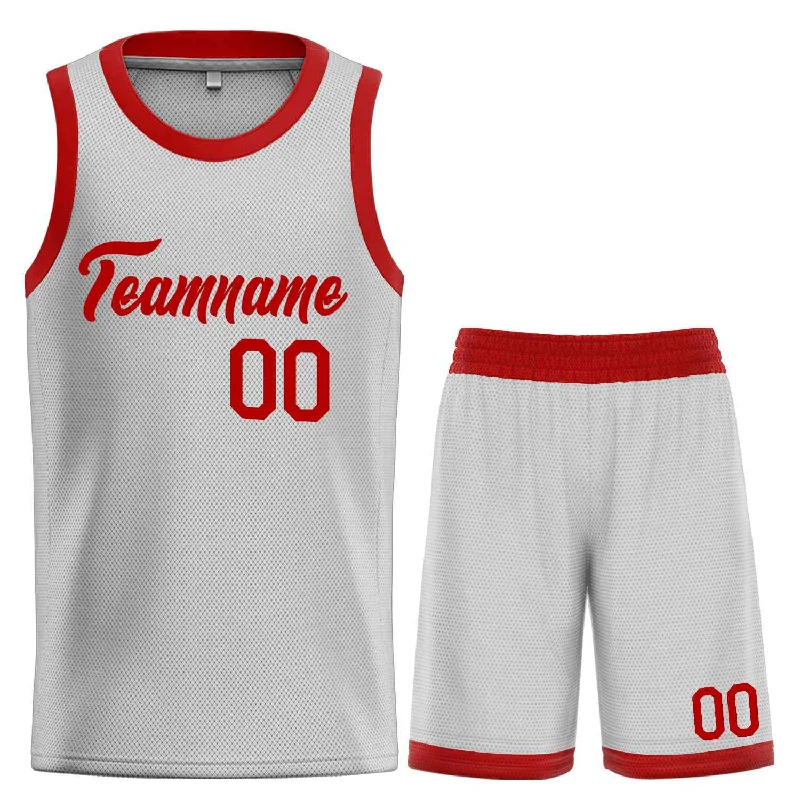 Basketball Jersey for Custom Team Designs and Numbers-Custom Gray Maroon Heal Sports Uniform Classic Sets Basketball Jersey