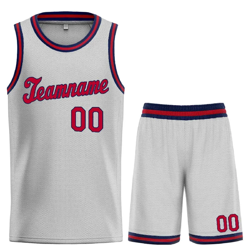 Basketball Jersey for Reliable Comfort During Drills-Custom Gray Maroon-Navy Classic Sets Sports Uniform Basketball Jersey