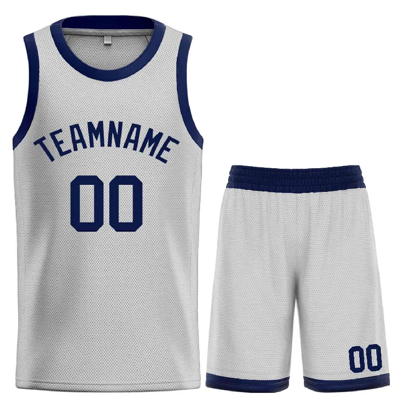 Basketball Jersey for Professional-Quality Construction-Custom Gray Navy Classic Sets Bull Basketball Jersey