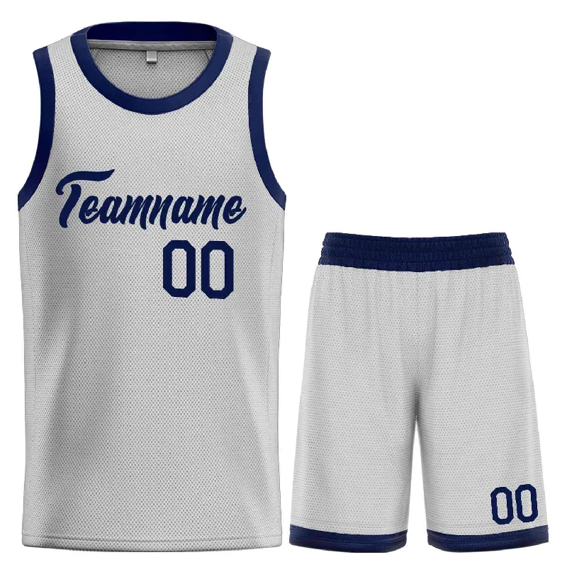 Basketball Jersey for Pro-Level Comfort and Flexibility-Custom Gray Navy Heal Sports Uniform Classic Sets Basketball Jersey