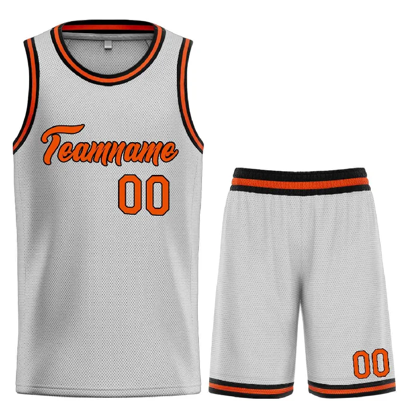 Basketball Jersey for Stylish Fit and Quick Movement-Custom Gray Orange-Black Heal Sports Uniform Classic Sets Basketball Jersey