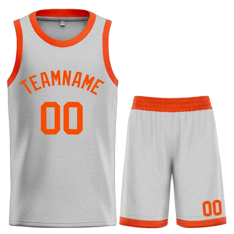 Basketball Jersey for Flexibility and Full Mobility-Custom Gray Orange Classic Sets Bull Basketball Jersey