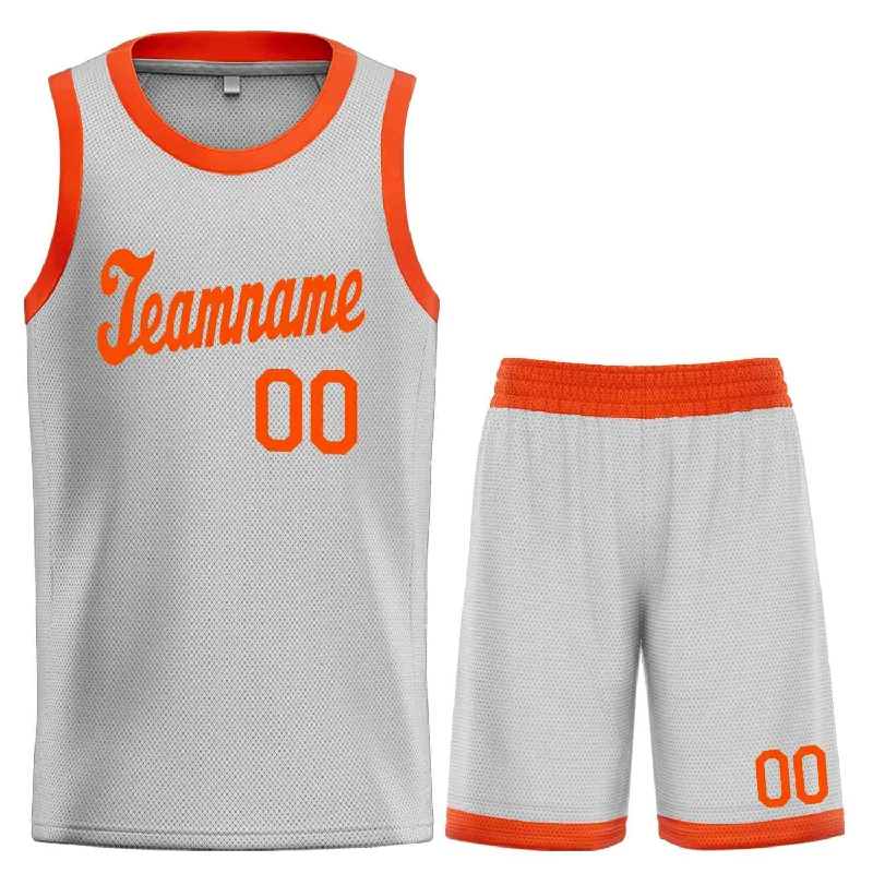 Basketball Jersey for Pro-Style Design and Comfort-Custom Gray Orange Classic Sets Sports Uniform Basketball Jersey