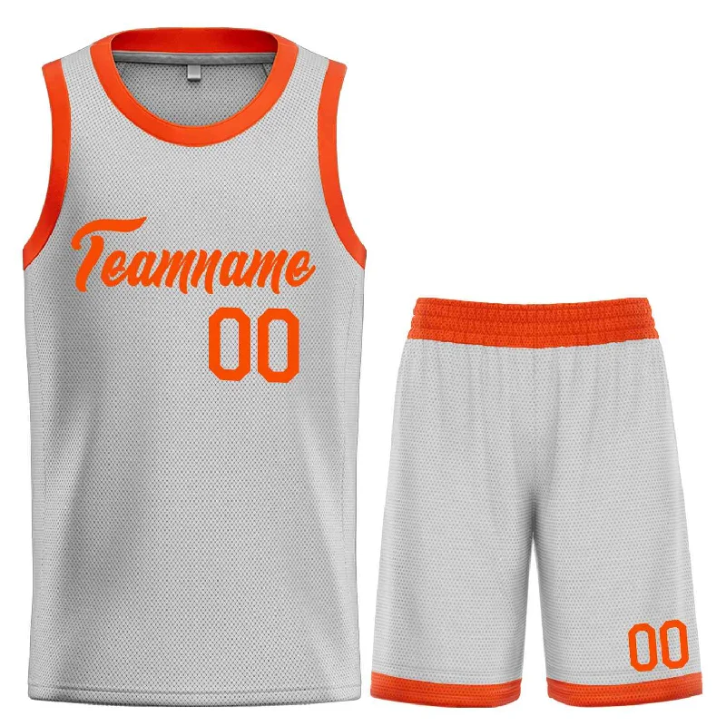 Basketball Jersey for Supportive Fit and Stylish Look-Custom Gray Orange Heal Sports Uniform Classic Sets Basketball Jersey