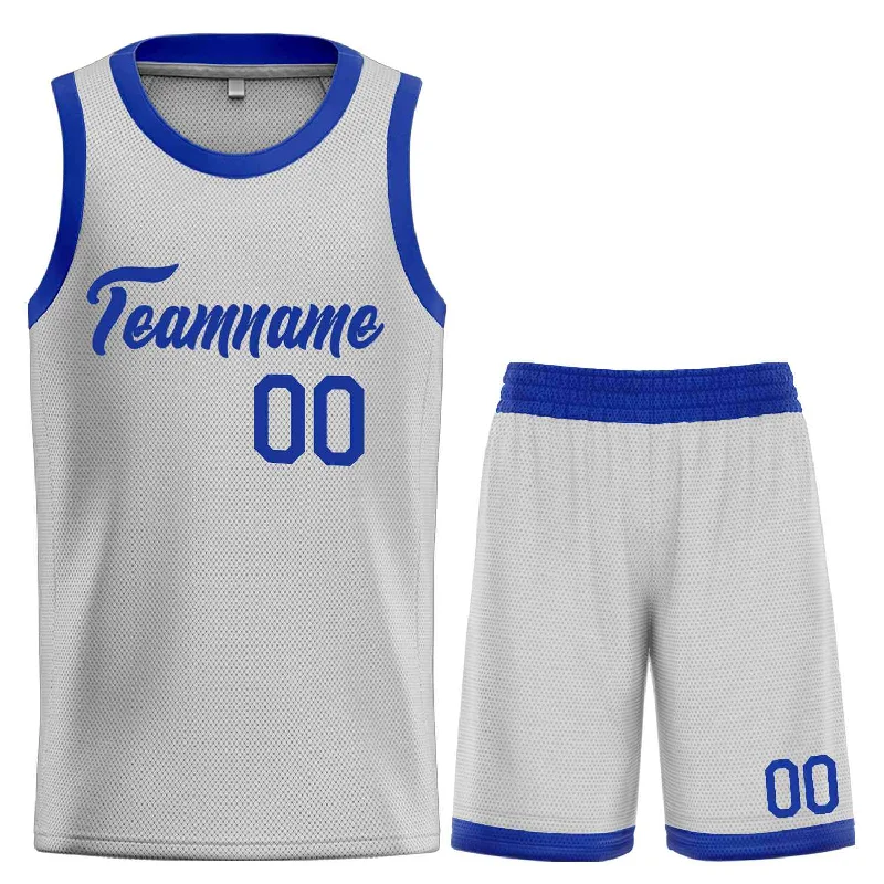 Basketball Jersey for Maximum Comfort During Quick Movements-Custom Gray Royal Heal Sports Uniform Classic Sets Basketball Jersey