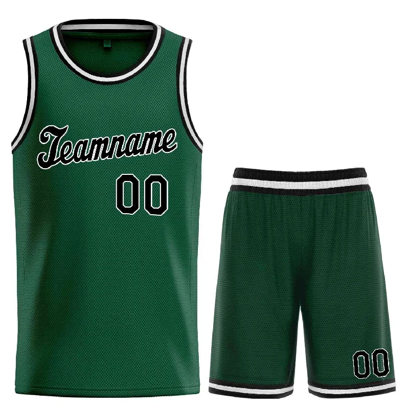 Basketball Jersey for Fast-Drying and Lightweight Performance-Custom Hunter Green Black-White Classic Sets Sports Uniform Basketball Jersey