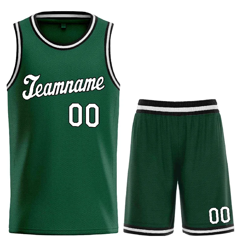 Basketball Jersey for Pro-Level Agility and Speed-Custom Hunter Green White-Black Classic Sets Sports Uniform Basketball Jersey