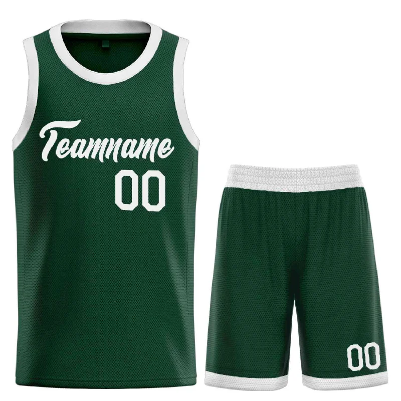 Basketball Jersey for Fast Action During Basketball Games-Custom Hunter Green White Heal Sports Uniform Classic Sets Basketball Jersey