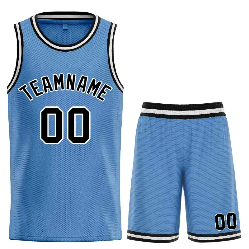 Basketball Jersey for Professional Players-Custom Light Blue Black-White Bull Classic Sets Basketball Jersey