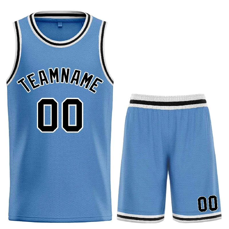 Basketball Jersey for Customizable Fit and Style-Custom Light Blue Black-White Bull Classic Sets Basketball Jersey