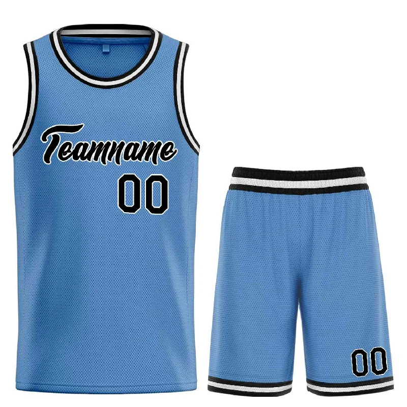 Basketball Jersey for Youth Players-Custom Light Blue Black-White Heal Sports Uniform Classic Sets Basketball Jersey