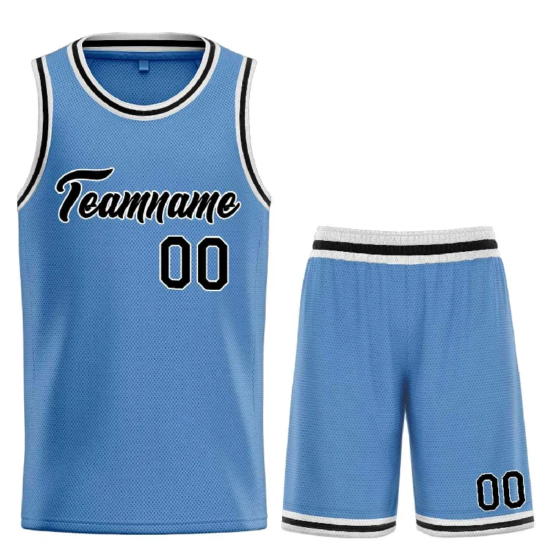 Best Basketball Jersey for Comfort-Custom Light Blue Black-White Heal Sports Uniform Classic Sets Basketball Jersey