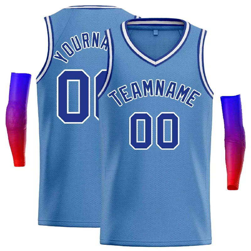 Basketball Jersey for All Ages and Levels of Play-Custom Light Blue Blue-Classic Tops Men Casual Basketball Jersey