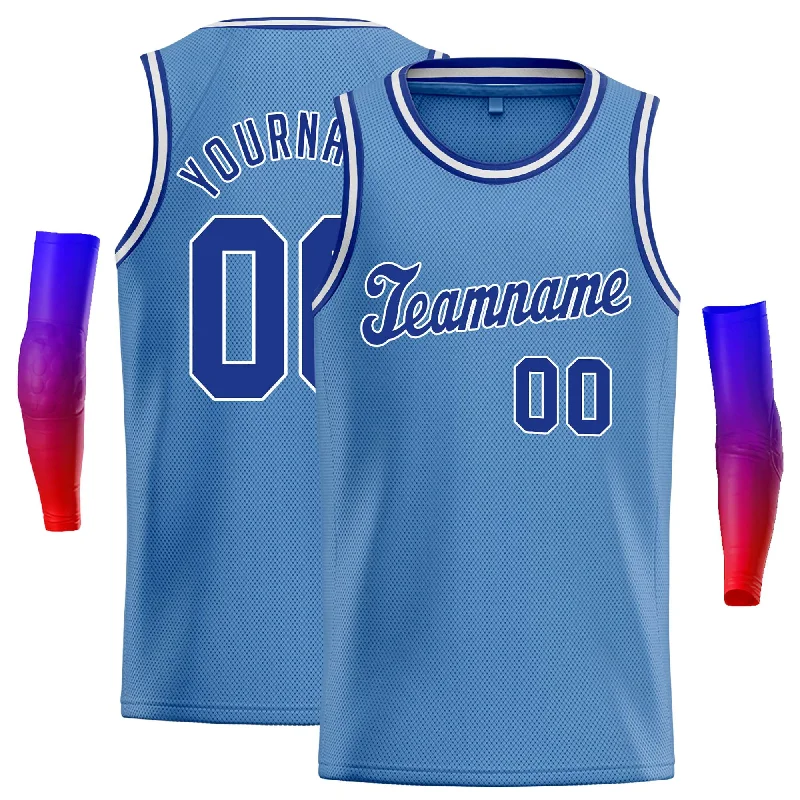 Basketball Jersey for Maximum Comfort and Flexibility-Custom Light Blue Blue-White Classic Tops Casual Basketball Jersey