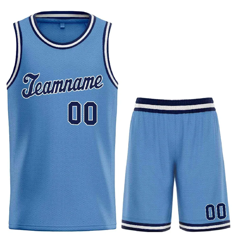 Basketball Jersey for Maximum Performance During Long Matches-Custom Light Blue Navy-White Classic Sets Sports Uniform Basketball Jersey