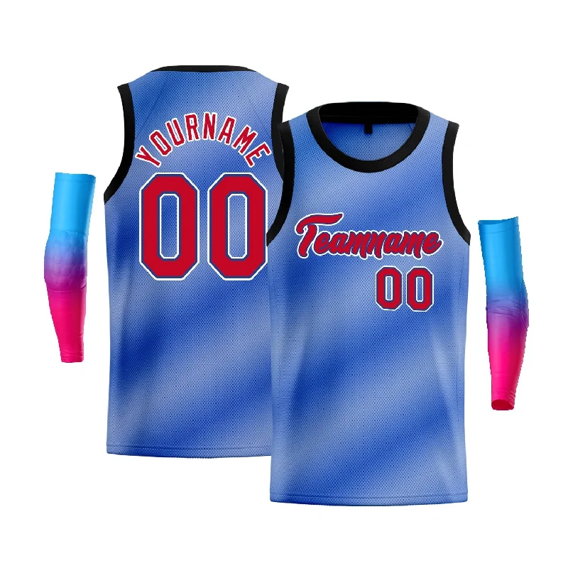 Basketball Jersey for Ultimate Flexibility-Custom Light Blue Red-White Gradient Fashion Tops Basketball Jersey