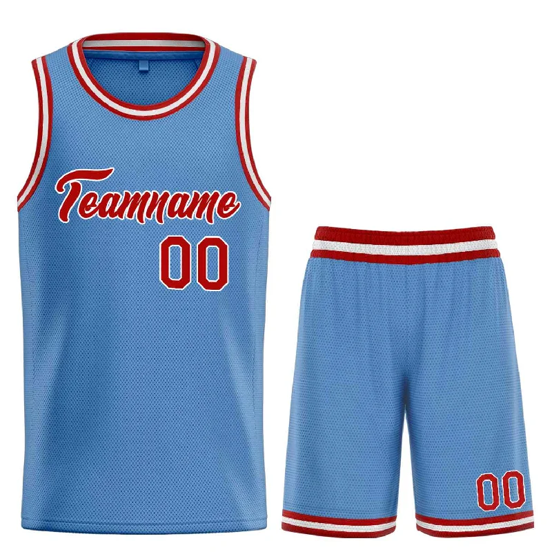 Custom Basketball Jersey for Teams-Custom Light Blue Red-White Heal Sports Uniform Classic Sets Basketball Jersey