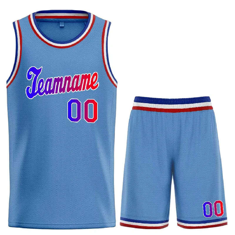 Basketball Jersey with Soft and Flexible Fabric-Custom Light Blue Royal-White Classic Sets Sports Uniform Basketball Jersey