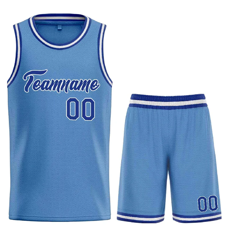 Basketball Jersey for Fast-Paced Games-Custom Light Blue Royal-White Heal Sports Uniform Classic Sets Basketball Jersey