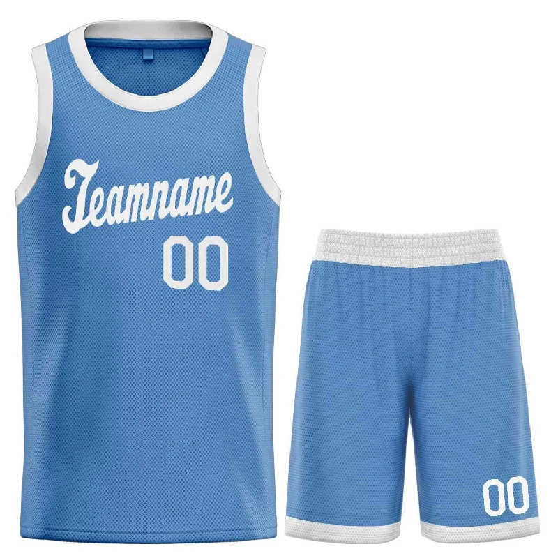 Basketball Jersey for Reliable Fit and Durability-Custom Light Blue White Classic Sets Sports Uniform Basketball Jersey