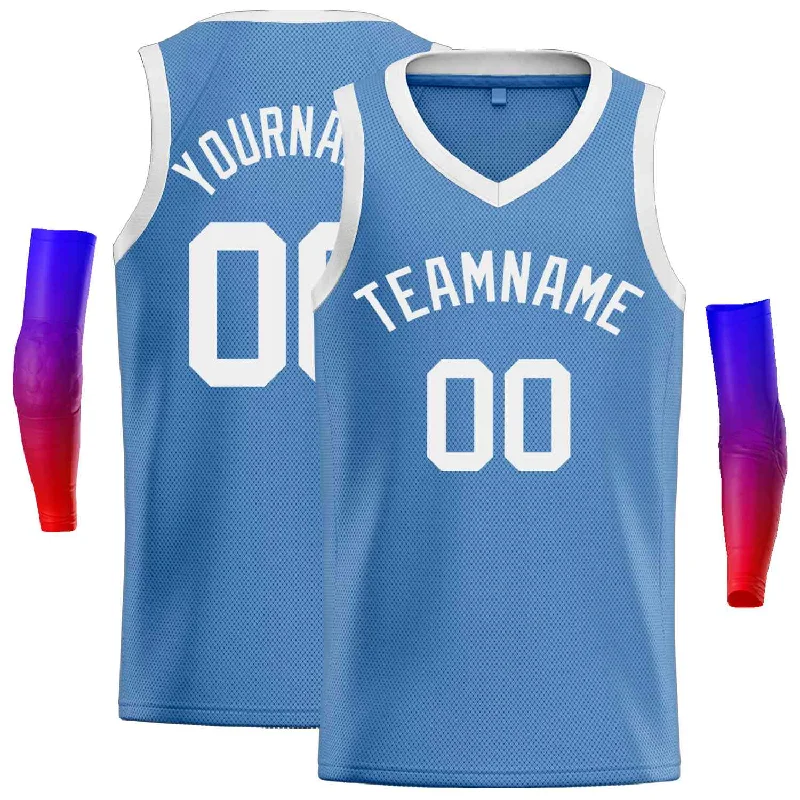 Basketball Jersey for Top-Notch Game Day Performance-Custom Light Blue White-Classic Tops Men Casual Basketball Jersey