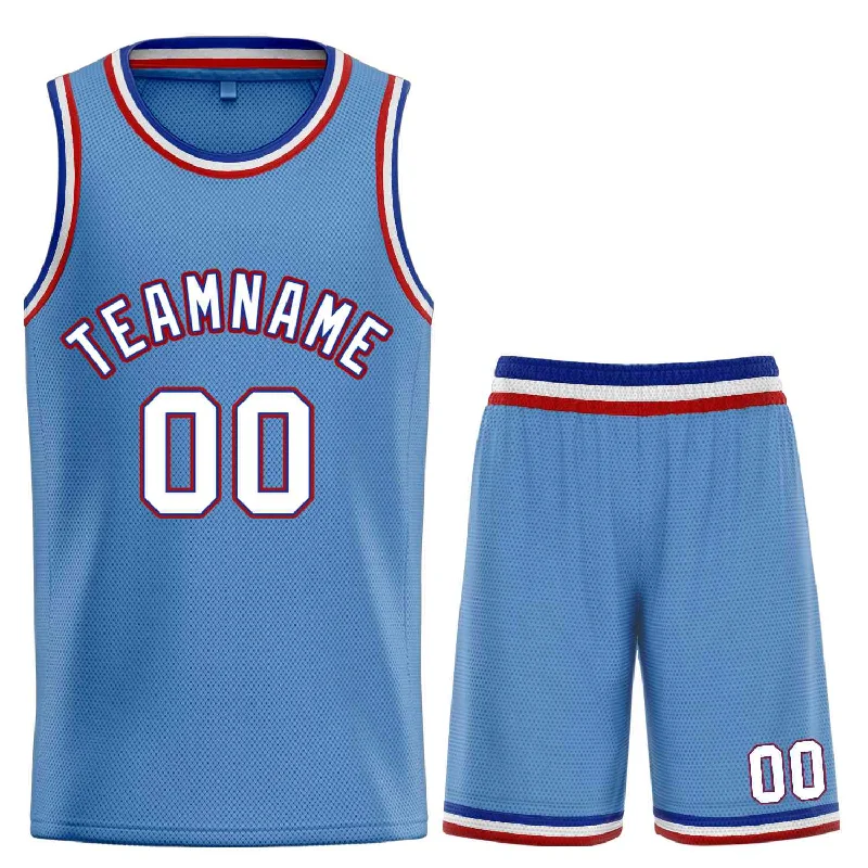 Basketball Jersey for Comfortable, Breathable Play-Custom Light Blue White-Royal Bull Classic Sets Basketball Jersey