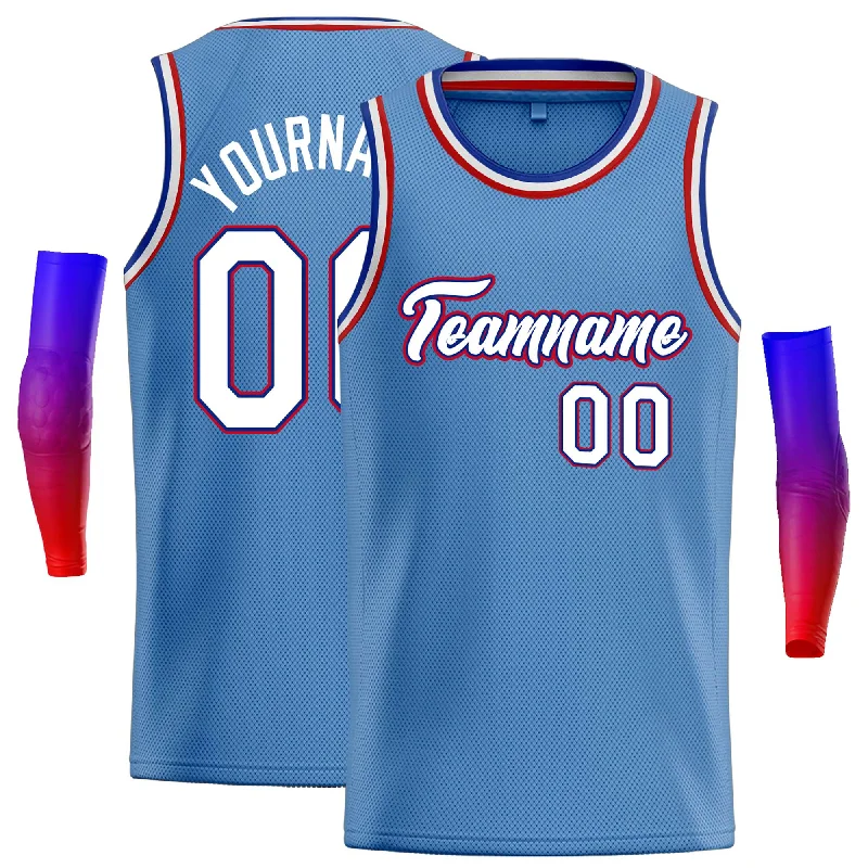 Basketball Jersey for Professional Performance-Custom Light Blue White-Royal Classic Tops Casual Basketball Jersey