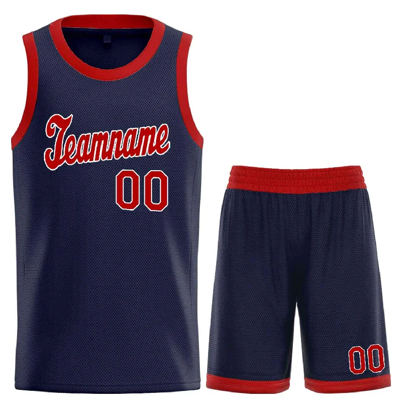 Basketball Jersey with Special Stretch Panels for Better Fit-Custom Navy Maroon-White Classic Sets Sports Uniform Basketball Jersey