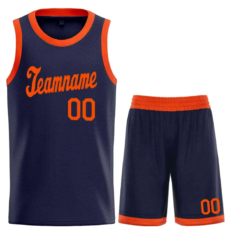 Basketball Jersey for Enhanced Comfort During Play-Custom Navy Orange Classic Sets Sports Uniform Basketball Jersey