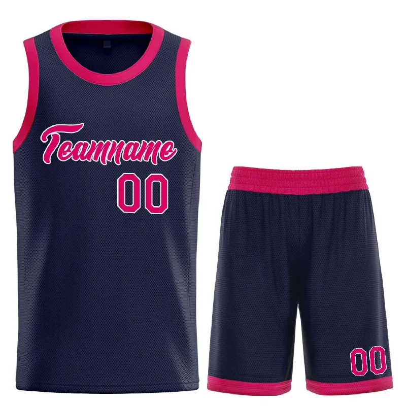 Basketball Jersey for Ultimate Performance and Comfort-Custom Navy Pink Heal Sports Uniform Classic Sets Basketball Jersey