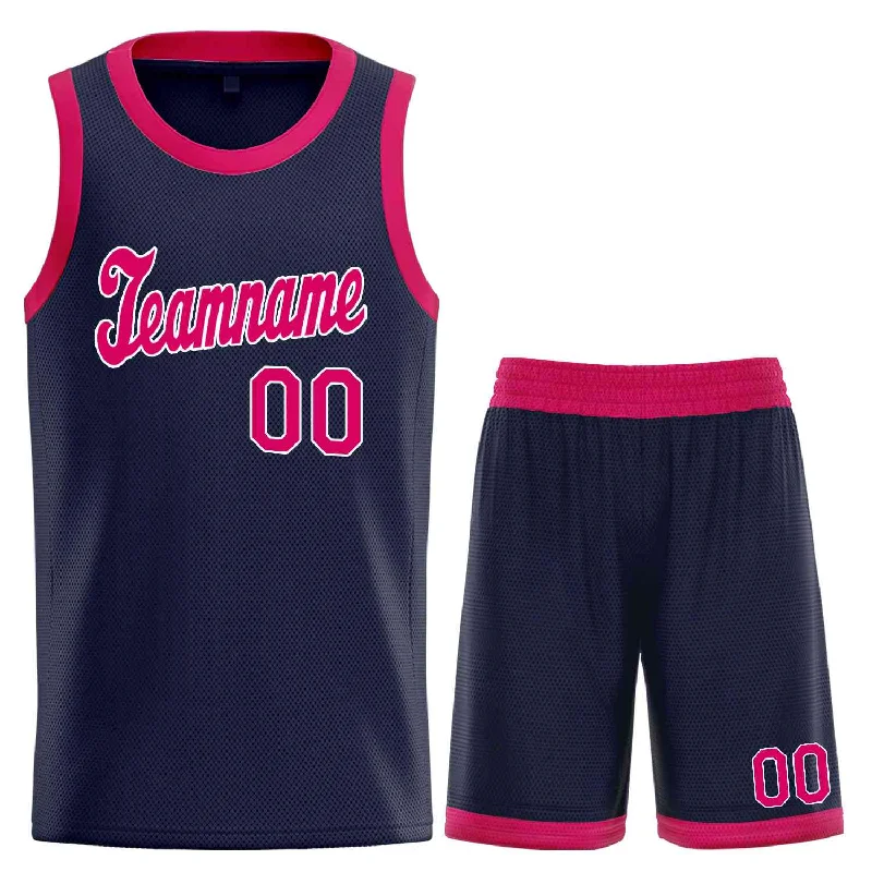 Basketball Jersey for Warm-Weather Game-Day Performance-Custom Navy Pink-White Classic Sets Sports Uniform Basketball Jersey