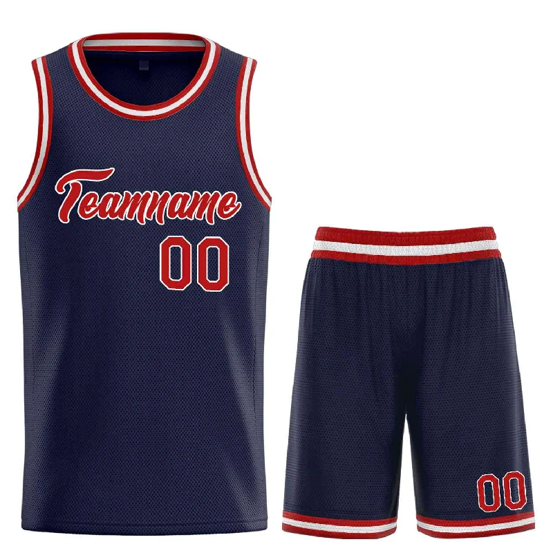 Basketball Jersey for Enhanced Comfort During Play-Custom Navy Red-White Heal Sports Uniform Classic Sets Basketball Jersey