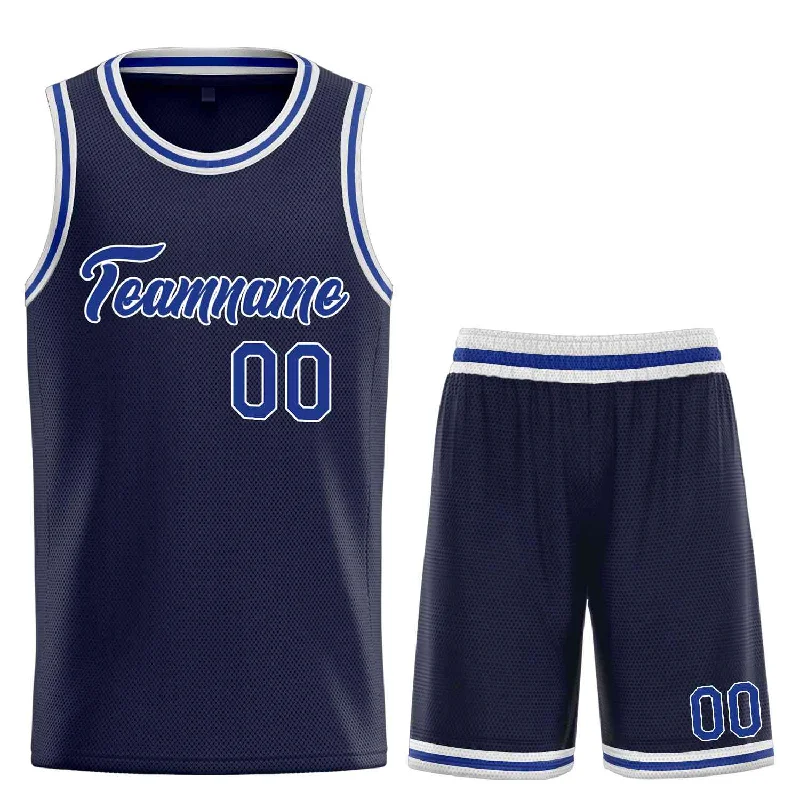 Basketball Jersey for Maximum Agility on the Court-Custom Navy Royal-White Heal Sports Uniform Classic Sets Basketball Jersey