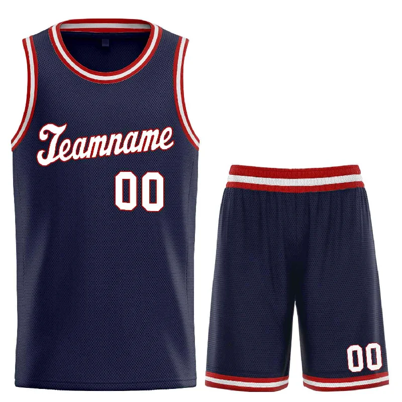 Basketball Jersey for Top-Notch Game Day Performance-Custom Navy White-Red Classic Sets Sports Uniform Basketball Jersey