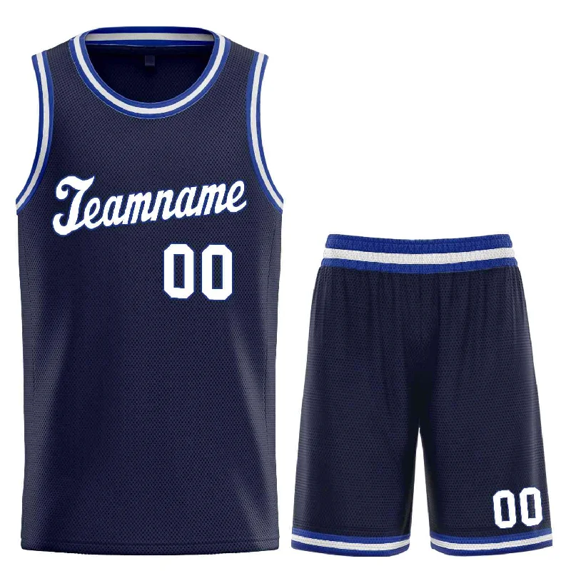 Basketball Jersey for Tough Matches and Tough Play-Custom Navy White-Royal Classic Sets Sports Uniform Basketball Jersey