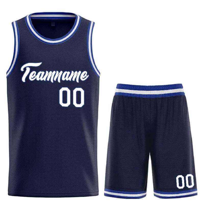 Basketball Jersey for Fast-Paced Movement and Flexibility-Custom Navy White-Royal Heal Sports Uniform Classic Sets Basketball Jersey