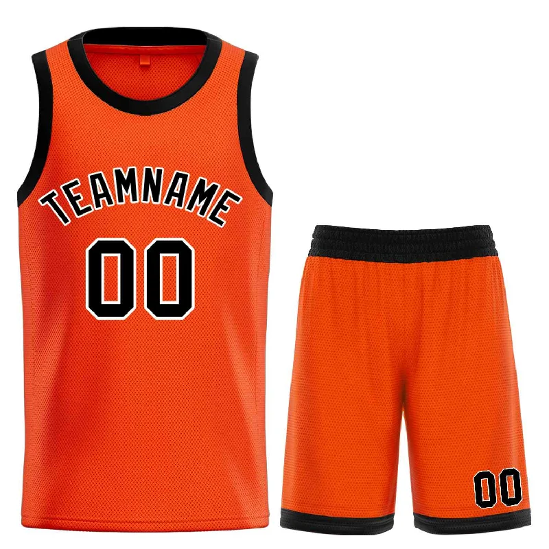 Basketball Jersey for Comfortable and Fast-Paced Play-Custom Orange Black-White Bull Classic Sets Basketball Jersey