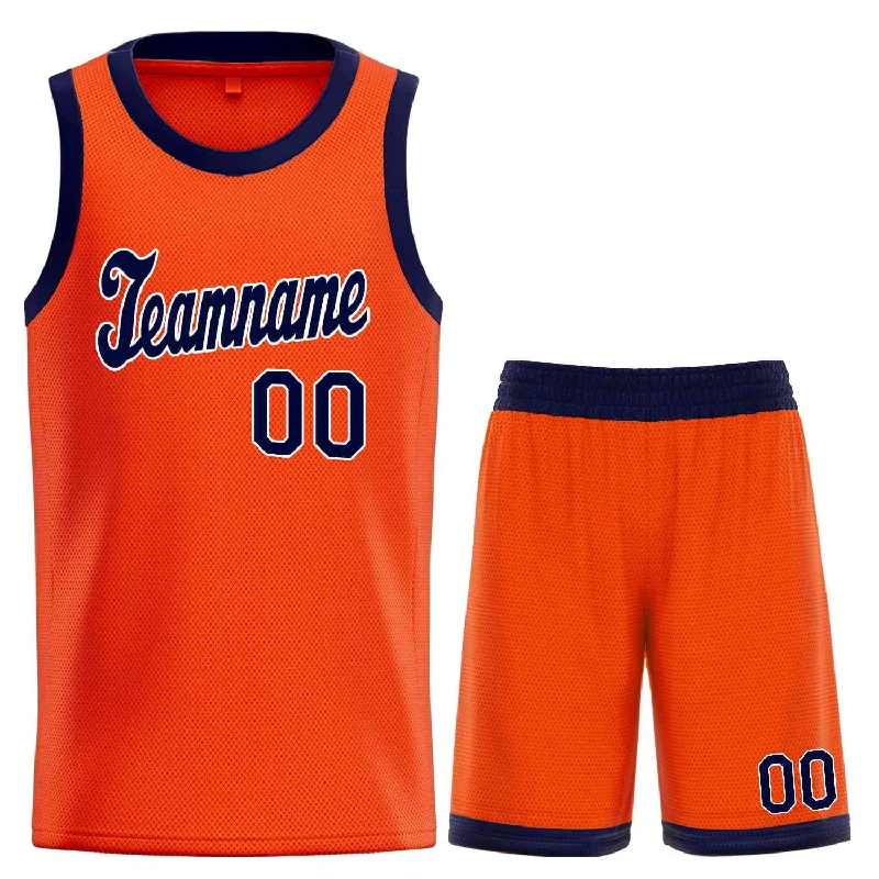 Basketball Jersey for Pro-Level Comfort and Flexibility-Custom Orange Navy-White Classic Sets Sports Uniform Basketball Jersey