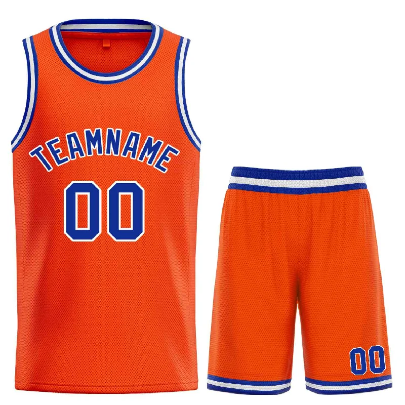 Basketball Jersey with Stretchable Fabric for Best Fit-Custom Orange Royal-White Bull Classic Sets Basketball Jersey