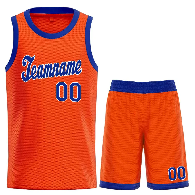 Basketball Jersey with Moisture-Wicking Technology for Comfort-Custom Orange Royal-White Classic Sets Sports Uniform Basketball Jersey