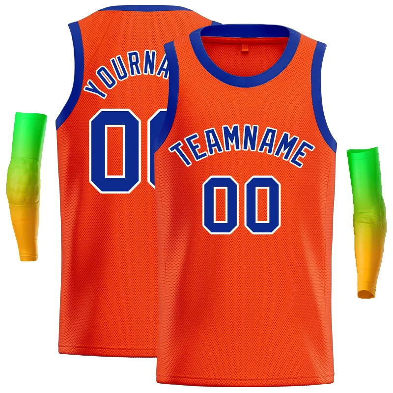 Best Basketball Jersey for Comfort-Custom Orange Royal-White Classic Tops Casual Basketball Jersey