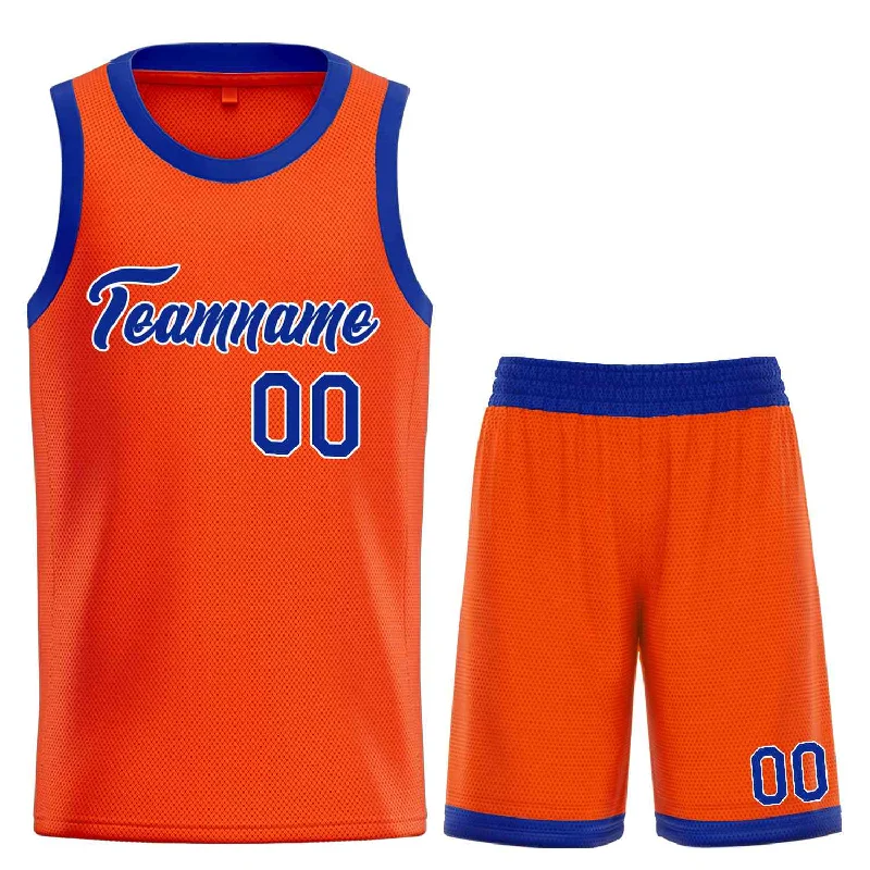 Basketball Jersey for Professional Performance and Comfort-Custom Orange Royal-White Heal Sports Uniform Classic Sets Basketball Jersey