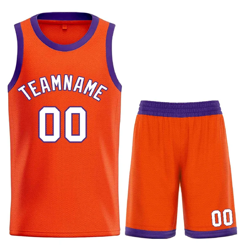 Basketball Jersey with Cooling Technology for Heat Relief-Custom Orange White-Royal Bull Classic Sets Basketball Jersey