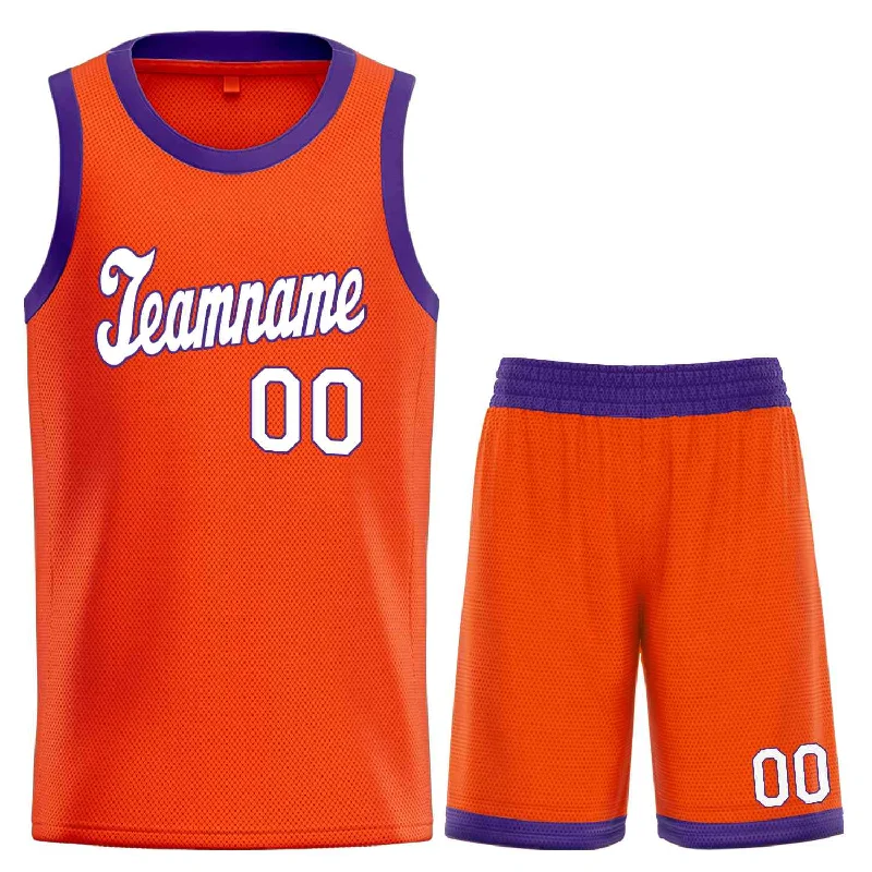 Basketball Jersey for Perfect Fit and Flexibility-Custom Orange White-Royal Classic Sets Sports Uniform Basketball Jersey