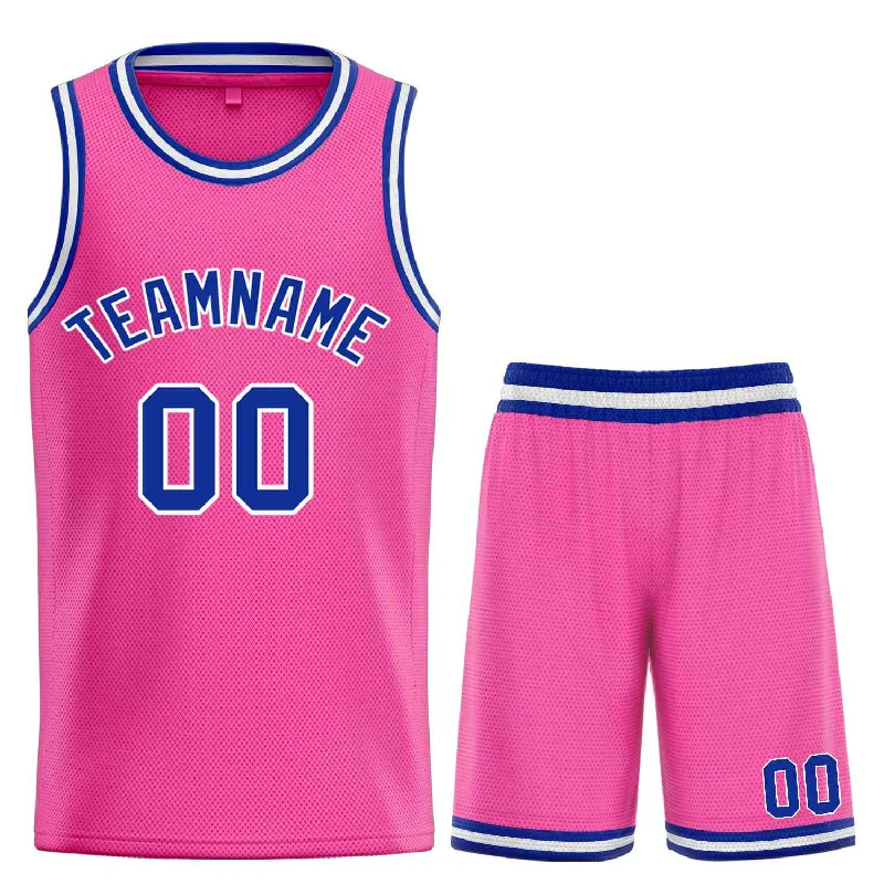 Basketball Jersey with Soft, Stretchable Fabric for Flexibility-Custom Pink Royal-White Classic Sets Bull Basketball Jersey