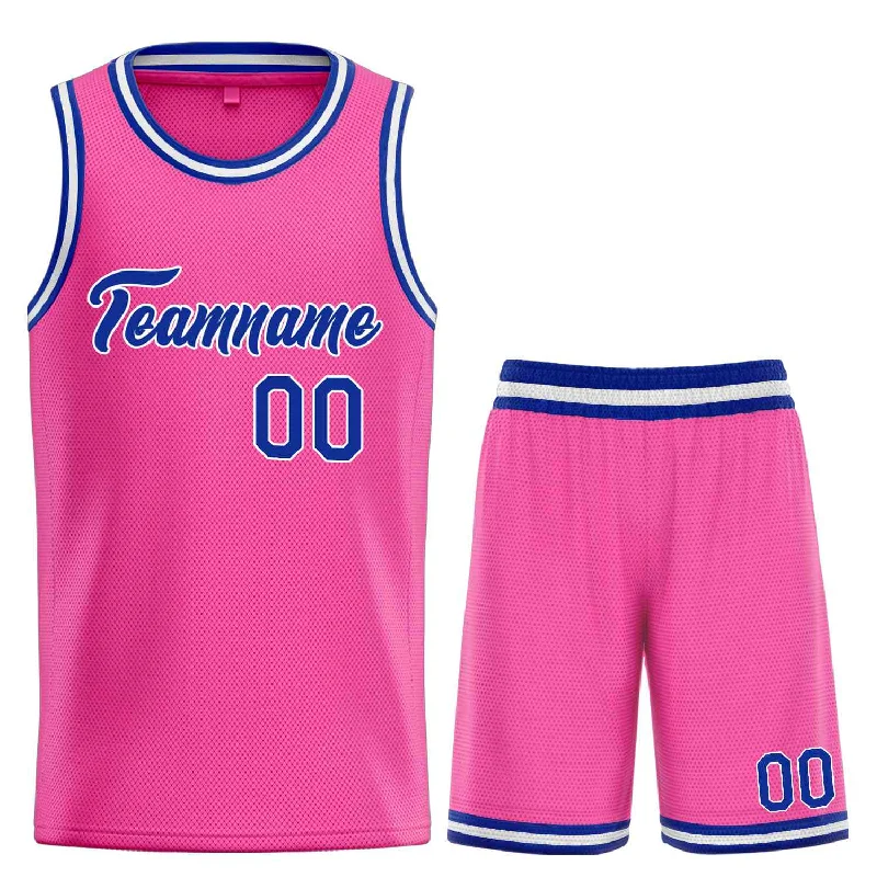 Basketball Jersey for Enhanced Agility and Comfort-Custom Pink Royal-White Heal Sports Uniform Classic Sets Basketball Jersey