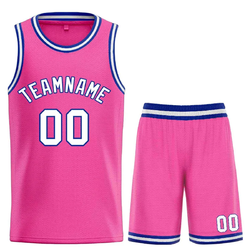 Basketball Jersey for Both Men and Women Players-Custom Pink White-Royal Classic Sets Bull Basketball Jersey