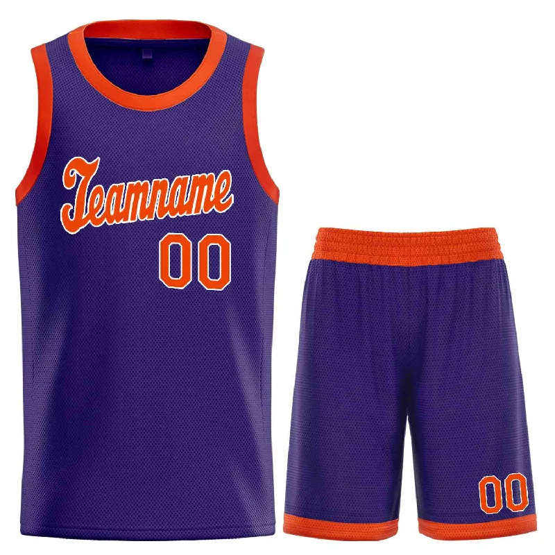 Basketball Jersey for Maximum Movement and Comfort-Custom Purple Orange-White Classic Sets Sports Uniform Basketball Jersey